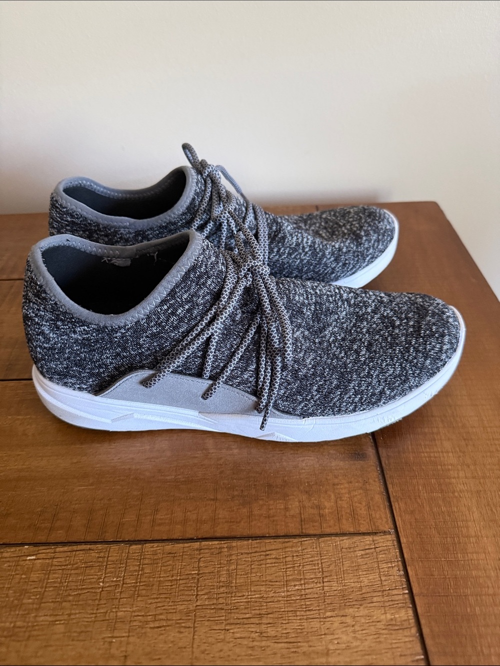 Vessi Women's Knit Athletic Sneakers - Gray & White - Picture 2 of 8